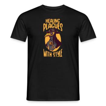 Gruseliger Halloween-horror-seuchendoktor - Männer T-Shirt - Schwarz - Vorne - AI Model Male 178 light (178cm)