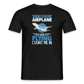 Pilot Aviation Airplane Airline Future Pilots - Männer T-Shirt - Schwarz - Vorne - AI Model Male 178 light (178cm)