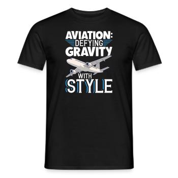 Pilot Aviation Airplane Airline Future Pilots - Männer T-Shirt - Schwarz - Vorne - AI Model Male 178 light (178cm)