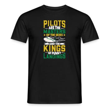 Pilot Aviation Airplane Airline Future Pilots - Men's T-Shirt - black - Front - AI Model Male 178 light (178cm)