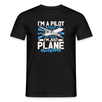 Pilot Aviation Airplane Airline Future Pilots - Men's T-Shirt - black - Front - AI Model Male 178 light (178cm)
