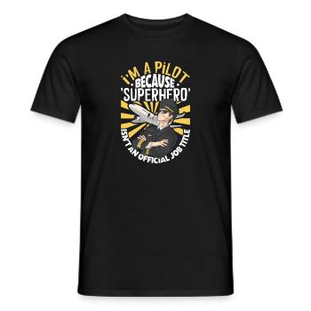 Pilot Aviation Airplane Airline Future Pilots - Männer T-Shirt - Schwarz - Vorne - AI Model Male 178 light (178cm)