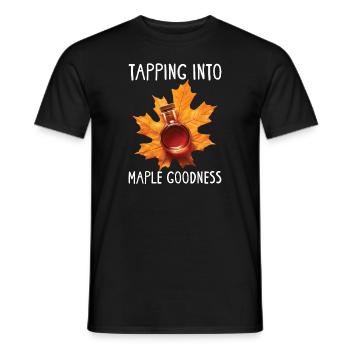 Maple syrup Canada tradition and cones - Men's T-Shirt - black - Front - AI Model Male 178 light (178cm)