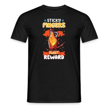 Maple syrup Canada tradition and cones - Men's T-Shirt - black - Front - AI Model Male 178 light (178cm)
