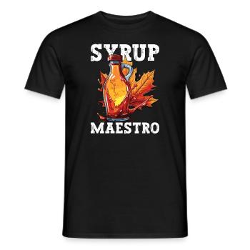 Maple syrup Canada tradition and cones - Men's T-Shirt - black - Front - AI Model Male 178 light (178cm)
