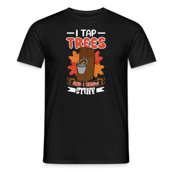 Maple syrup Canada tradition and cones - Men's T-Shirt - black - Front - AI Model Male 178 light (178cm)