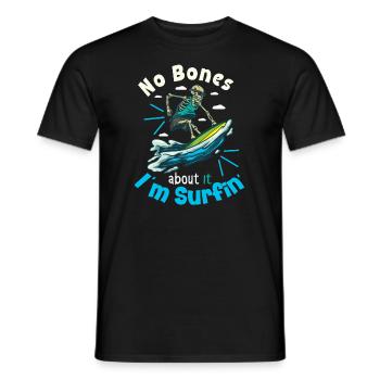 Lustiger Surfer, Der Skelett-strand-stoke-brandung - Männer T-Shirt - Schwarz - Vorne - AI Model Male 178 light (178cm)