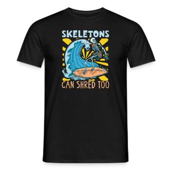 Lustiger Surfer, Der Skelett-strand-stoke-brandung - Männer T-Shirt - Schwarz - Vorne - AI Model Male 178 light (178cm)