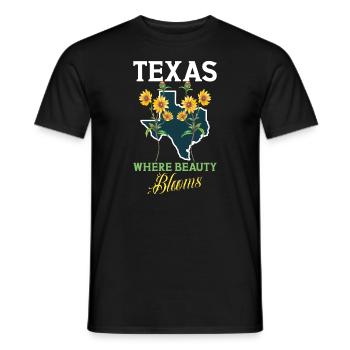 Texas Wildflowers Season Fields Flowers Texas - Men's T-Shirt - black - Front - AI Model Male 178 light (178cm)