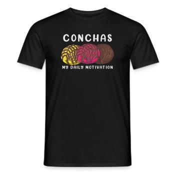 Spanish Humor Conchas Mexican Bread - Men's T-Shirt - black - Front - AI Model Male 178 light (178cm)