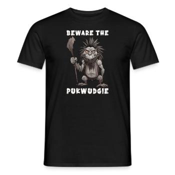 Pukwudgie, Cryptid, Folklore, Myths, Cryptozoologist - Men's T-Shirt - black - Front - AI Model Male 178 light (178cm)