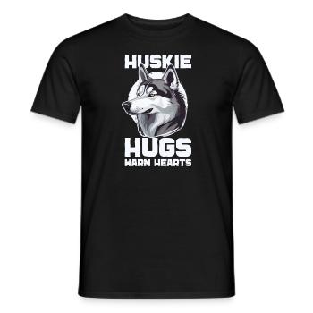 Chien de traîneau Huskie Alaska Sports d’hiver - T-shirt homme - noir - Devant - AI Model Male 178 light (178cm)