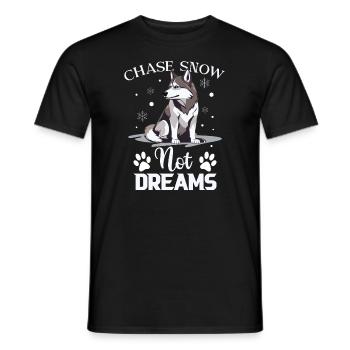 Chien de traîneau Huskie Alaska Sports d’hiver - T-shirt homme - noir - Devant - AI Model Male 178 light (178cm)