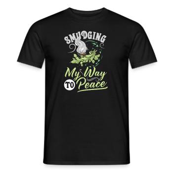 Smudge Sage Feder Spirituelle Hexerei Meditieren - Männer T-Shirt - Schwarz - Vorne - AI Model Male 178 light (178cm)