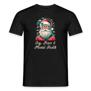 Mental Health Christmas Anti-Christmas - Men's T-Shirt - black - Front - AI Model Male 178 light (178cm)