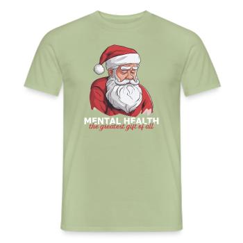 Psychische Gesundheit Weihnachten Anti-weihnachten - Männer T-Shirt - Sage - Vorne - AI Model Male 178 light (178cm)