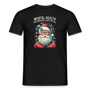 Mental Health Christmas Anti-Christmas - Men's T-Shirt - black - Front - AI Model Male 178 light (178cm)