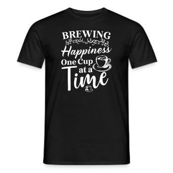 Coffee lover Caffeine and positivity Coffee-themed - Men's T-Shirt - black - Front - AI Model Male 178 light (178cm)
