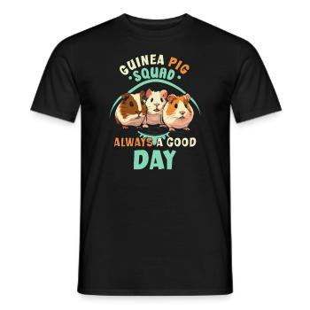 Cochon d’Inde amant pomme de terre à fourrure - T-shirt homme - noir - Devant - AI Model Male 178 light (178cm)