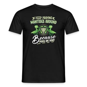 Praying mantis lover, insect enthusiast, - Men's T-Shirt - black - Front - AI Model Male 178 light (178cm)