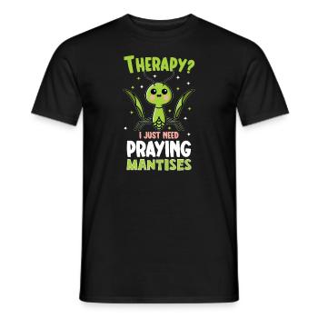 Praying mantis lover, insect enthusiast, - Men's T-Shirt - black - Front - AI Model Male 178 light (178cm)