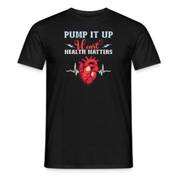 Gesunder Herzschlag Februar-herzbewusstsein - Männer T-Shirt - Schwarz - Vorne - AI Model Male 178 light (178cm)