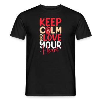 Healthy Heartbeat February Heart Awareness - Men's T-Shirt - black - Front - AI Model Male 178 light (178cm)