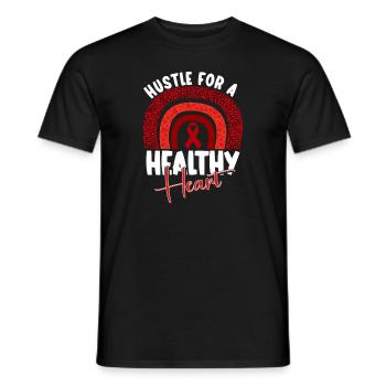 Healthy Heartbeat February Heart Awareness - Men's T-Shirt - black - Front - AI Model Male 178 light (178cm)