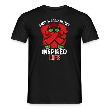 Gesunder Herzschlag Februar-herzbewusstsein - Männer T-Shirt - Schwarz - Vorne - AI Model Male 178 light (178cm)