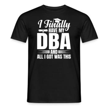 DBA Degree DBA Degree Docteur en commerce - T-shirt homme - noir - Devant - AI Model Male 178 light (178cm)