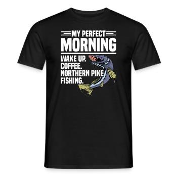 Northern Pike Fisherman Pike Fishing Rod Pike Fish - Men's T-Shirt - black - Front - AI Model Male 178 light (178cm)