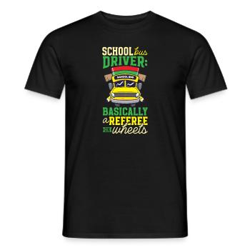 Funny School Bus Driver Appreciation anniversary - Men's T-Shirt - black - Front - AI Model Male 178 light (178cm)