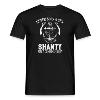 Sailors Sea Shanty Singing Ship Adventures - Men's T-Shirt - black - Front - AI Model Male 178 light (178cm)
