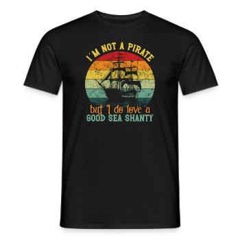 Sailors Sea Shanty Singing Ship Adventures - Men's T-Shirt - black - Front - AI Model Male 178 light (178cm)