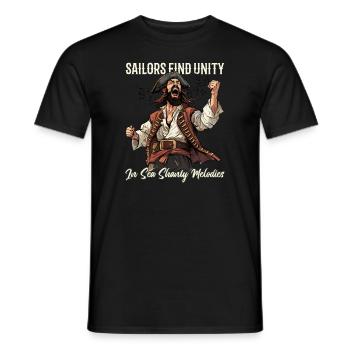Sailors Sea Shanty Singing Ship Adventures - Men's T-Shirt - black - Front - AI Model Male 178 light (178cm)