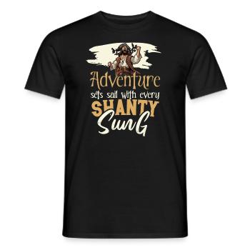 Sailors Sea Shanty Singing Ship Adventures - Men's T-Shirt - black - Front - AI Model Male 178 light (178cm)