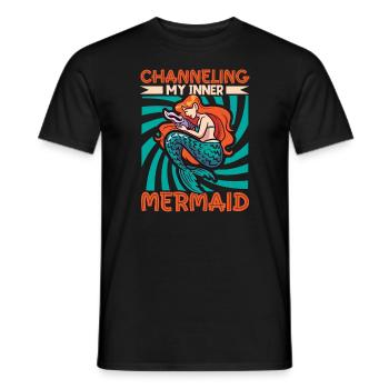 Sirène Reine, Mer, Royal, Océan, Monarque - T-shirt homme - noir - Devant - AI Model Male 178 light (178cm)
