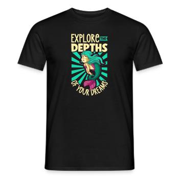 Sirène Reine, Mer, Royal, Océan, Monarque - T-shirt homme - noir - Devant - AI Model Male 178 light (178cm)