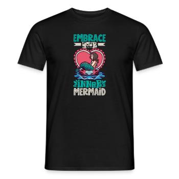 Sirène Reine Mer Royal Ocean Monarque - T-shirt homme - noir - Devant - AI Model Male 178 light (178cm)