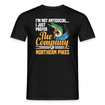 Northern Pike Fisherman Pike Fishing Rod Pike Fish - Men's T-Shirt - black - Front - AI Model Male 178 light (178cm)