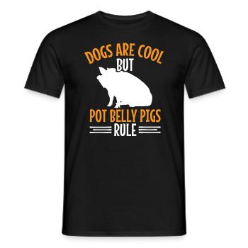 Pot Belly Pig Geschirr Und Leine Pot Belly Pig - Männer T-Shirt - Schwarz - Vorne - AI Model Male 178 light (178cm)