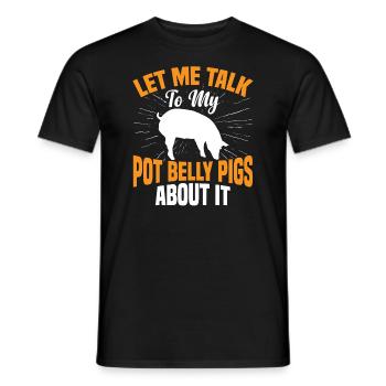 Pot Belly Pig Geschirr Und Leine Pot Belly Pig - Männer T-Shirt - Schwarz - Vorne - AI Model Male 178 light (178cm)