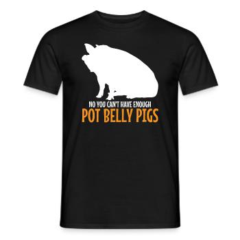 Pot Belly Pig Geschirr Und Leine Pot Belly Pig - Männer T-Shirt - Schwarz - Vorne - AI Model Male 178 light (178cm)