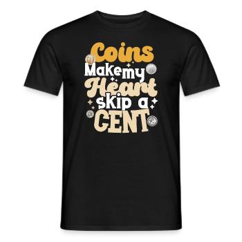 Collection de pièces de monnaie amusante pour les collectionneurs de pièces de monnaie et - T-shirt homme - noir - Devant - AI Model Male 178 light (178cm)