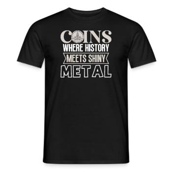 Collection de pièces de monnaie amusante pour les collectionneurs de pièces de monnaie et - T-shirt homme - noir - Devant - AI Model Male 178 light (178cm)