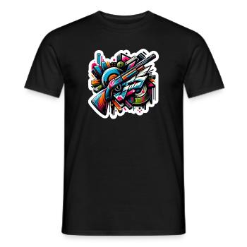 Clay Pigeon Shooting Clay Pigeon Shooting Shooting - Men's T-Shirt - black - Front - AI Model Male 178 light (178cm)