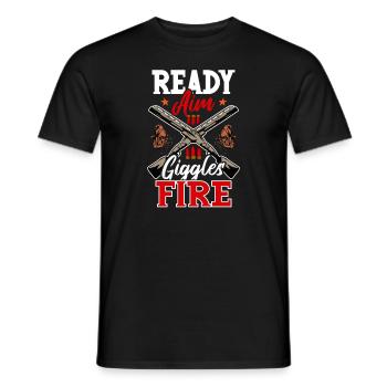 Clay Pigeon Shooting Clay Pigeon Shooting Shooting - Men's T-Shirt - black - Front - AI Model Male 178 light (178cm)
