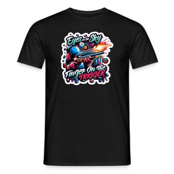Clay Pigeon Shooting Clay Pigeon Shooting Shooting - Men's T-Shirt - black - Front - AI Model Male 178 light (178cm)