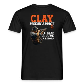 Clay Pigeon Shooting Clay Pigeon Shooting Shooting - Men's T-Shirt - black - Front - AI Model Male 178 light (178cm)