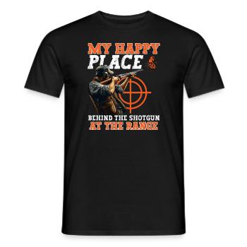 Clay Pigeon Shooting Clay Pigeon Shooting Shooting - Men's T-Shirt - black - Front - AI Model Male 178 light (178cm)